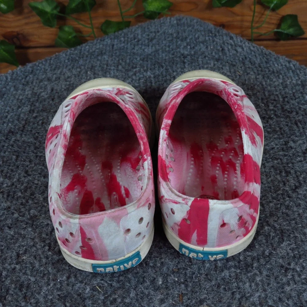 Native Jefferson Marbled Toddler Girl Sandal Size‎ 6 Water Play Pink White EVA